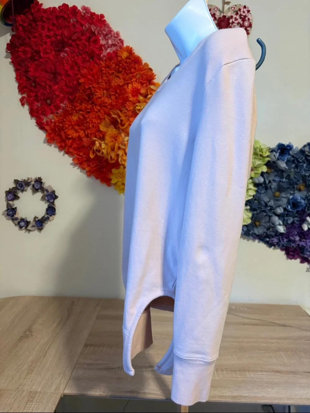 Anthropologie Daily Ritual Terry Cotton Modal Long Sleeve Crew Neck V Sweatshirt - Picture 5 of 12